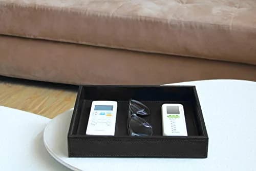HofferRuffer Faux Leather Vanity Tray Black 25.9cm (10.2 Inches) | Elegant Desktop Storage Organizer thumbnail 6