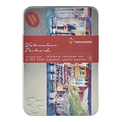 Hahnemühle Watercolor Cards 230gsm Cold Pressed 4x5.75 Inches | 30 Artist-Quality Postcards for Watercolor & Mixed Media thumbnail 1