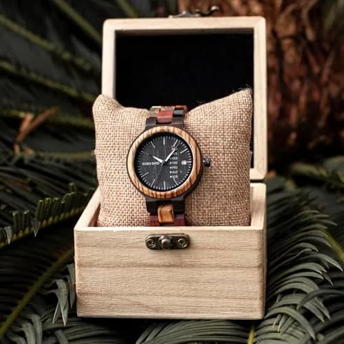 BOBO BIRD Women's Wood Watch 38mm (1.49in) | Handmade Analog Quartz with Week & Date Display thumbnail 4