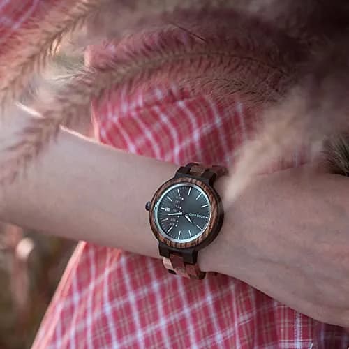 BOBO BIRD Women's Wood Watch 38mm (1.49in) | Handmade Analog Quartz with Week & Date Display thumbnail 5