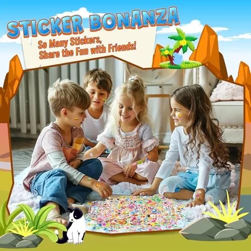 Sinceroduct 3200+ Puffy Stickers for Toddlers & Kids | 64 Sheets, Multicolored 3D Foam Animal & Letter Designs thumbnail 4