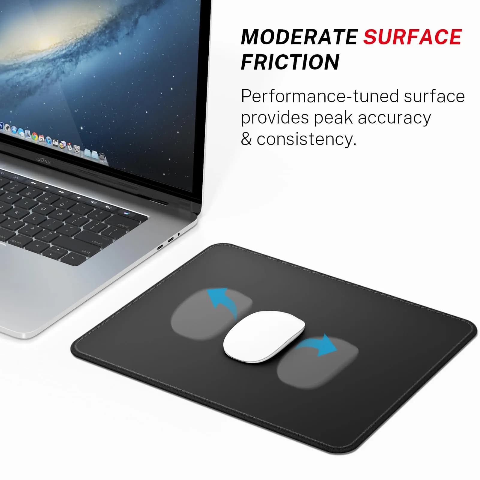 MROCO Black Mouse Pad 12.6 x 10.8 Inches | Smooth Glide & Precise Control - view 2