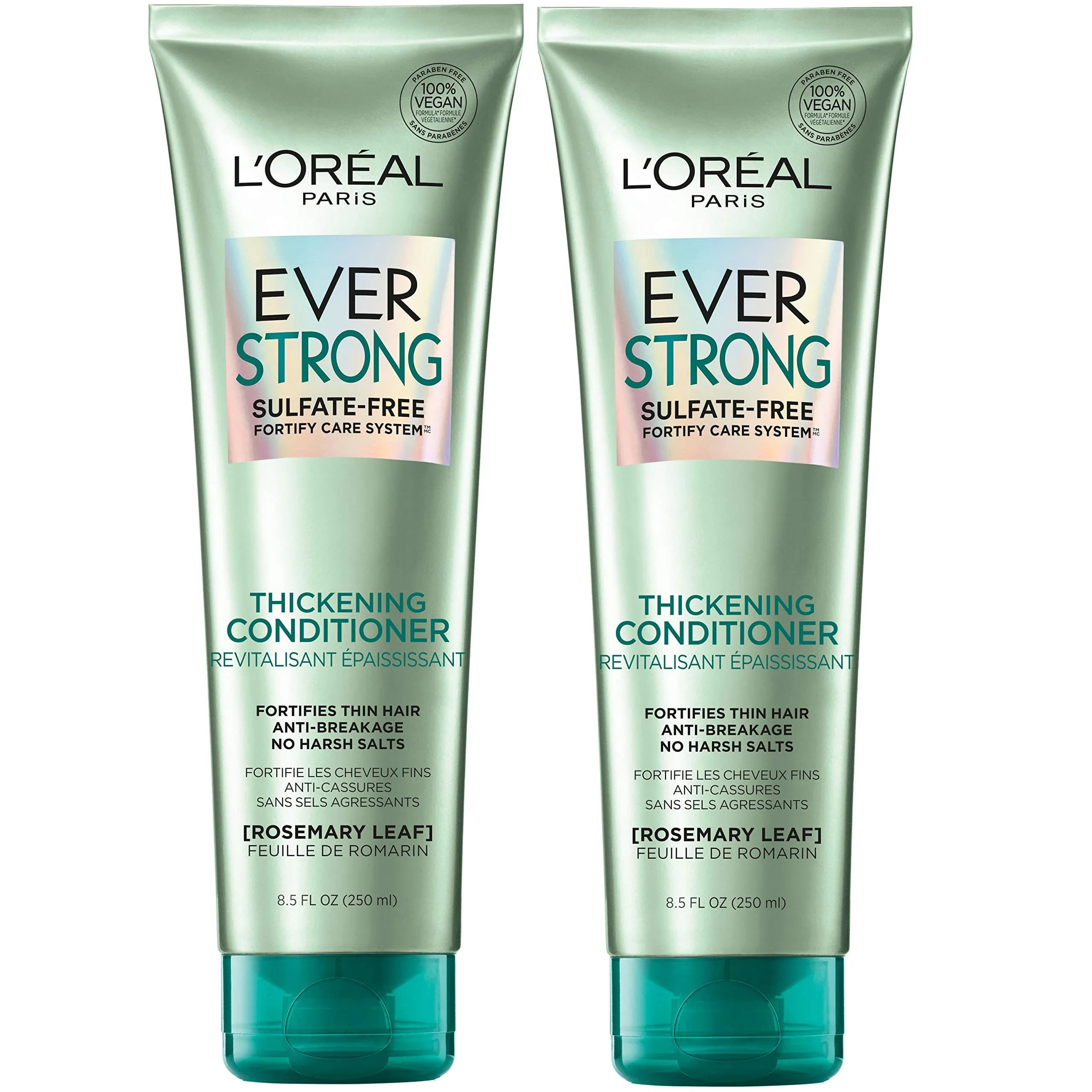 L'Oreal Paris EverStrong Thickening Conditioner Set 510ml (17 Fl Oz) | Sulfate-Free Formula for Thin, Fragile Hair — 8.5 Fl Oz