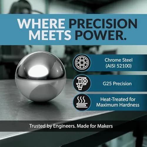 PGN Bearings Chrome Steel Bearing Balls G25 15.875mm (5/8") 30-Piece Pack | Precision Balls for Industrial Use thumbnail 4