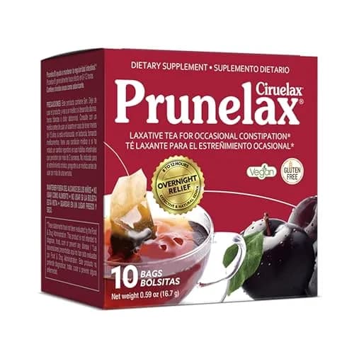 Prunelax Ciruelax Natural Laxative Tea Bags 10 Pack | Gentle Overnight Relief for Occasional Constipation thumbnail 1