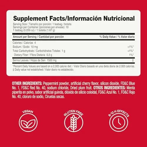 Prunelax Ciruelax Natural Laxative Tea Bags 10 Pack | Gentle Overnight Relief for Occasional Constipation thumbnail 9