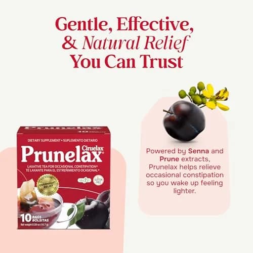 Prunelax Ciruelax Natural Laxative Tea Bags 10 Pack | Gentle Overnight Relief for Occasional Constipation thumbnail 2
