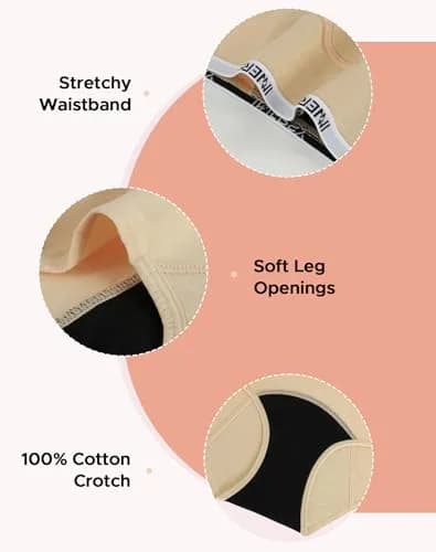INNERSY Period Underwear for Teens Girls Cotton Leak-Proof Menstrual Panties 3-Pack (L, 12-14 yrs) | Leakproof, Breathable & Reusable thumbnail 6