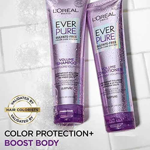 L'Oreal Paris EverPure Volume Sulfate Free Conditioner for Color-Treated Hair, 8.5 fl Oz | Volume + Shine for Fine, Flat Hair thumbnail 4