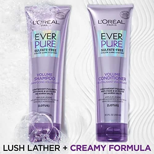 L'Oreal Paris EverPure Volume Sulfate Free Conditioner for Color-Treated Hair, 8.5 fl Oz | Volume + Shine for Fine, Flat Hair thumbnail 5
