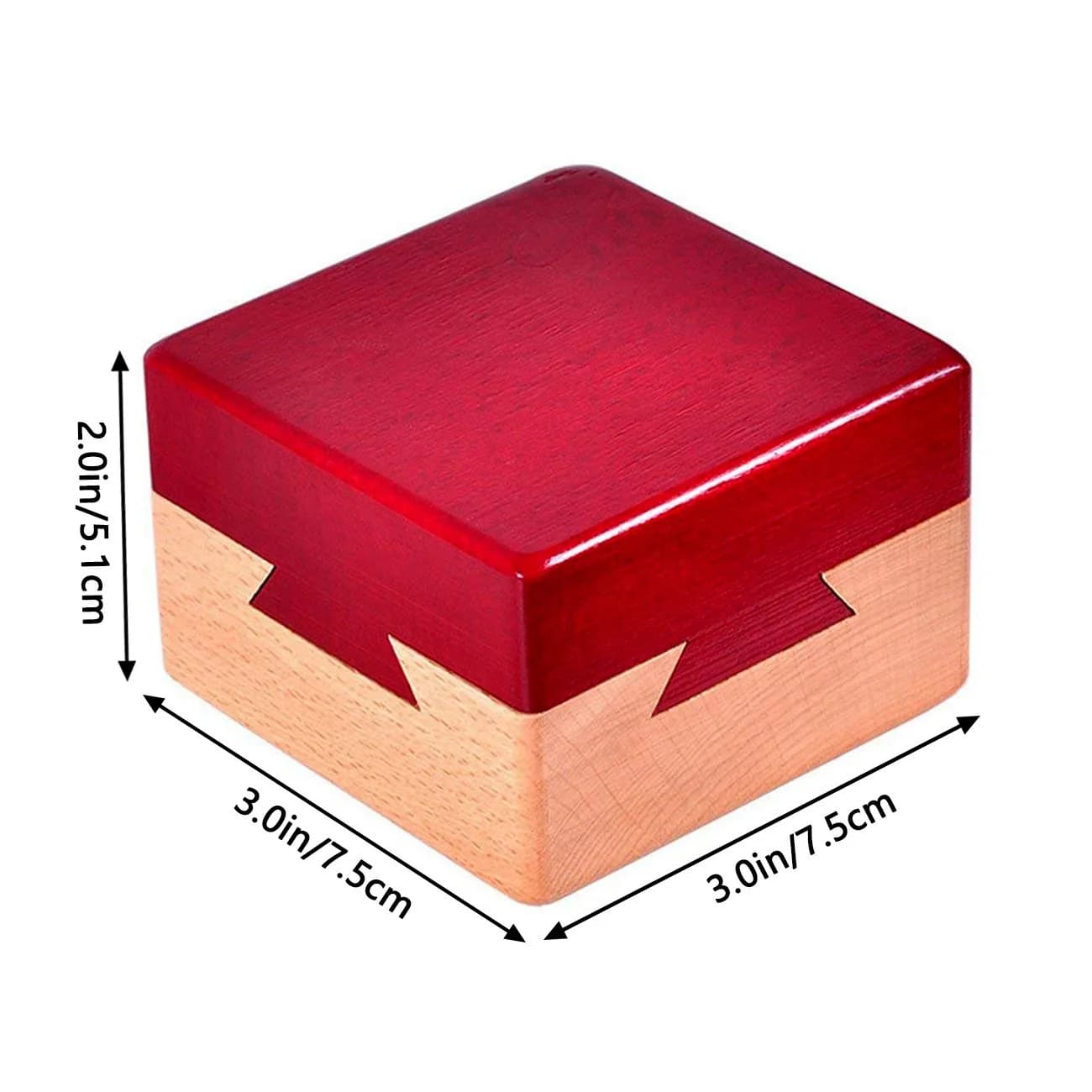 DC-BEAUTIFUL Impossible Dovetail Box Mini 3D Brain Teaser Wooden Magic Drawers Gift Jewelery Box Puzzle Toy 7.6cm x 7.6cm x 5.1cm | Educational Toy for Adults & Teens - view 5