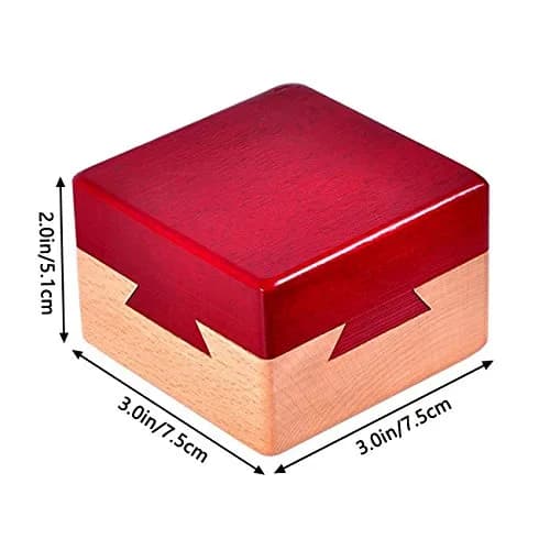 DC-BEAUTIFUL Impossible Dovetail Box Mini 3D Brain Teaser Wooden Magic Drawers Gift Jewelery Box Puzzle Toy 7.6cm x 7.6cm x 5.1cm | Educational Toy for Adults & Teens thumbnail 5