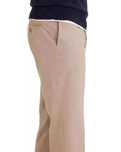 DOCKERS Men's Straight Fit Signature Lux Cotton Stretch Khaki Pant 86cm (34W) x 81cm (32L) | Wrinkle-Free & Permanent Crease thumbnail 2