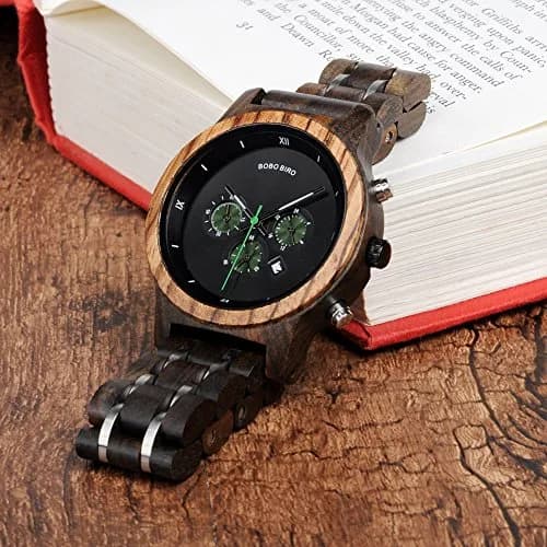 BOBO BIRD Women Wooden Watch 40mm Zebra Wood Quartz Elegant Lightweight thumbnail 4