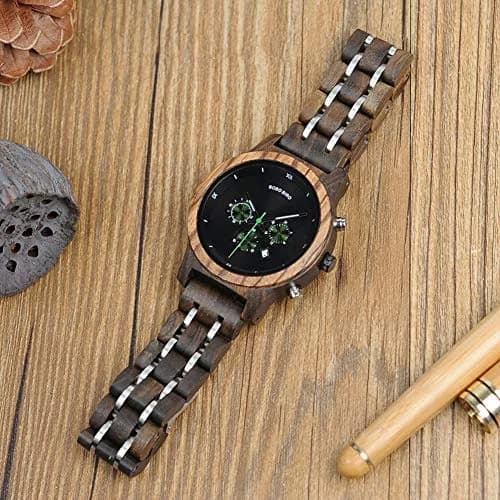 BOBO BIRD Women Wooden Watch 40mm Zebra Wood Quartz Elegant Lightweight thumbnail 9