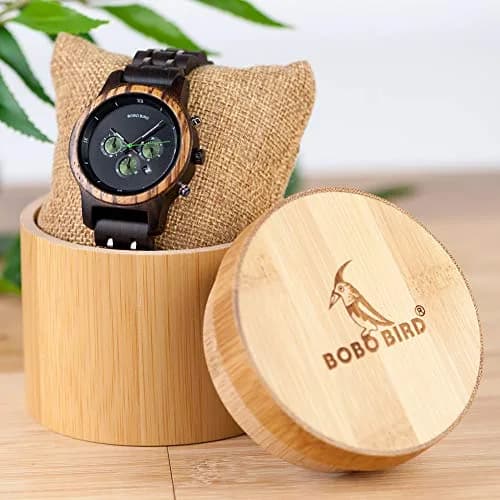 BOBO BIRD Women Wooden Watch 40mm Zebra Wood Quartz Elegant Lightweight thumbnail 2