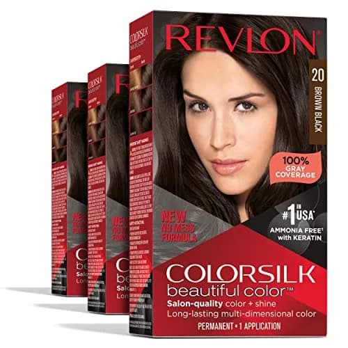Revlon Colorsilk Permanent Hair Color 20 Brown Black 4.4 Oz (131 ml) | Ammonia-Free Permanent Hair Dye with 100% Gray Coverage thumbnail 1