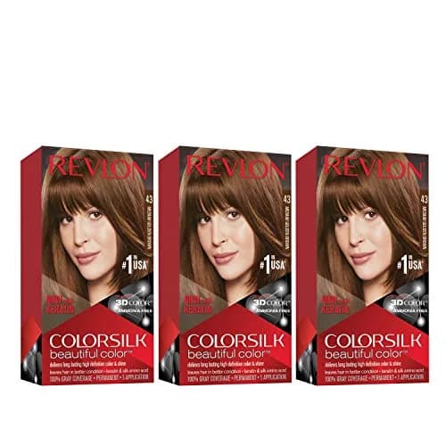 Revlon Colorsilk Permanent Hair Color 43 Medium Golden Brown 156ml (5.5 Oz) 3-Pack | Ammonia-Free Gray Coverage thumbnail 1