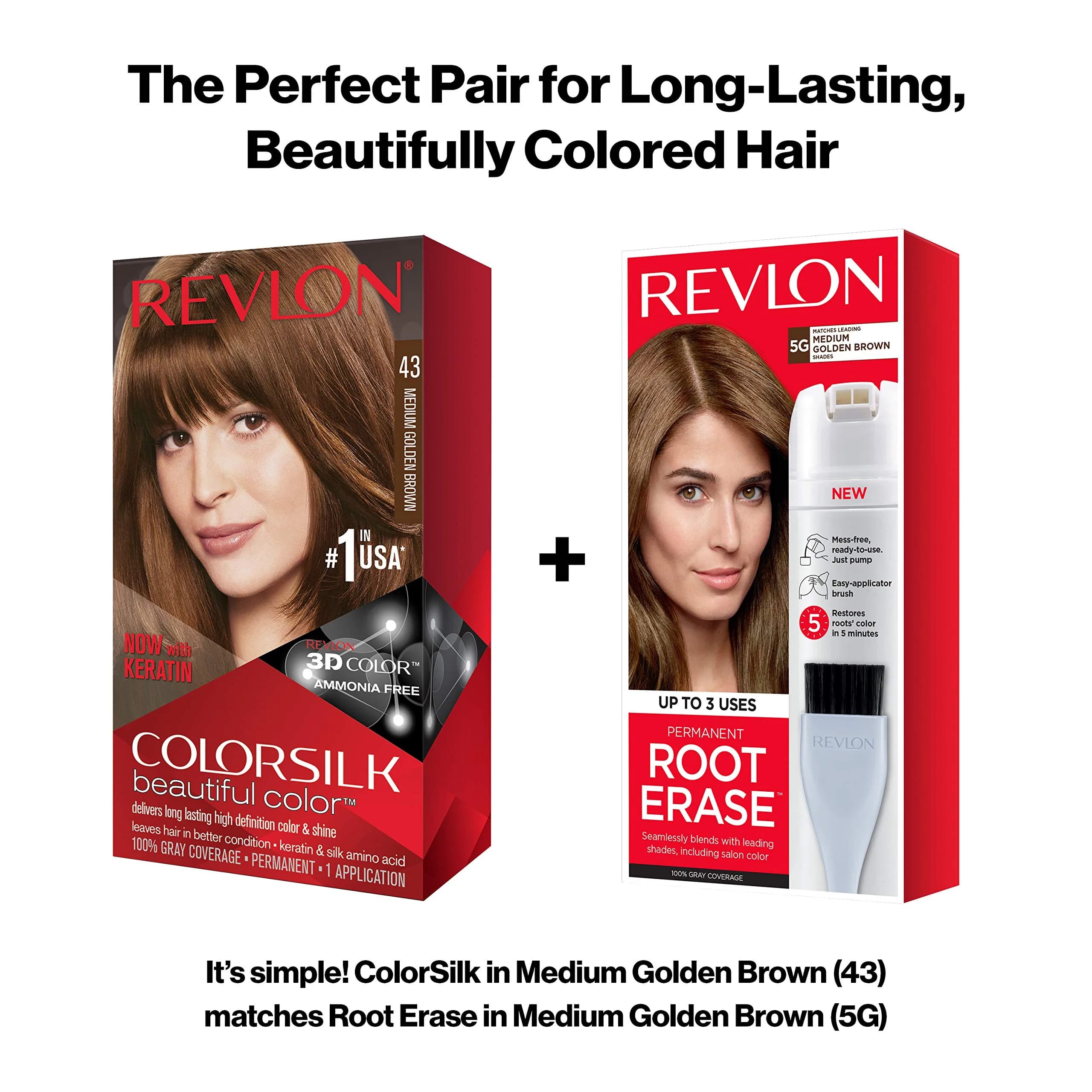 Revlon Colorsilk Permanent Hair Color 43 Medium Golden Brown 156ml (5.5 Oz) 3-Pack | Ammonia-Free Gray Coverage - view 9