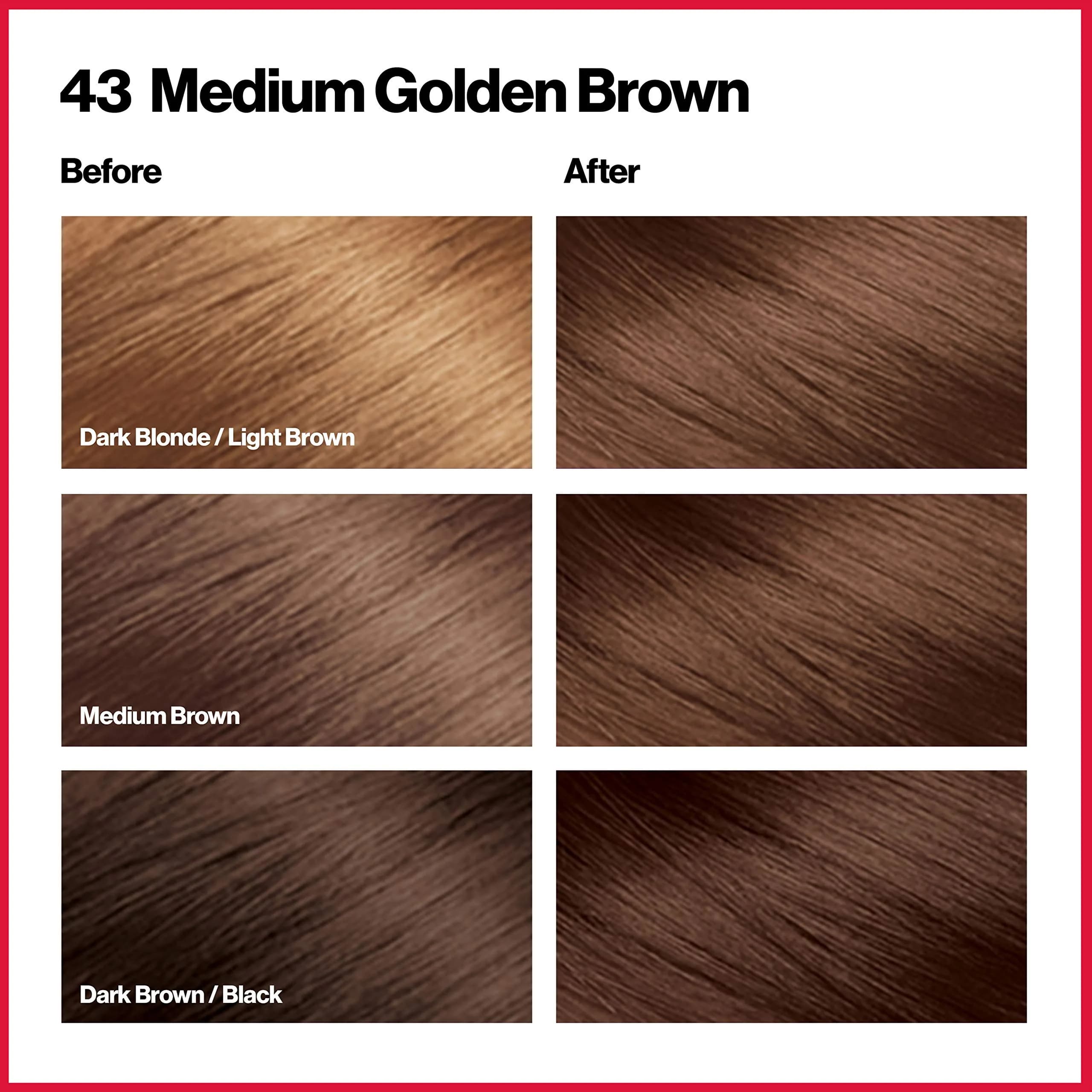 Revlon Colorsilk Permanent Hair Color 43 Medium Golden Brown 156ml (5.5 Oz) 3-Pack | Ammonia-Free Gray Coverage - view 2