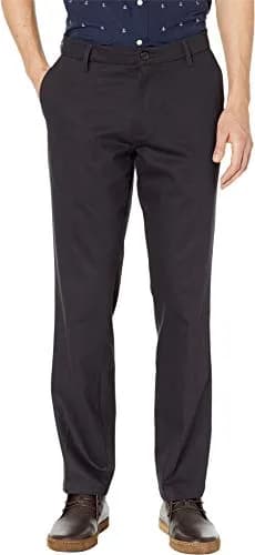 Dockers Men's Straight Fit Signature Lux Cotton Stretch Khaki Pant - Creased, Dockers Navy, 30W x 32L | Wrinkle-Free Business Casual thumbnail 1