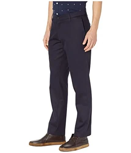 Dockers Men's Straight Fit Signature Lux Cotton Stretch Khaki Pant - Creased, Dockers Navy, 30W x 32L | Wrinkle-Free Business Casual thumbnail 2