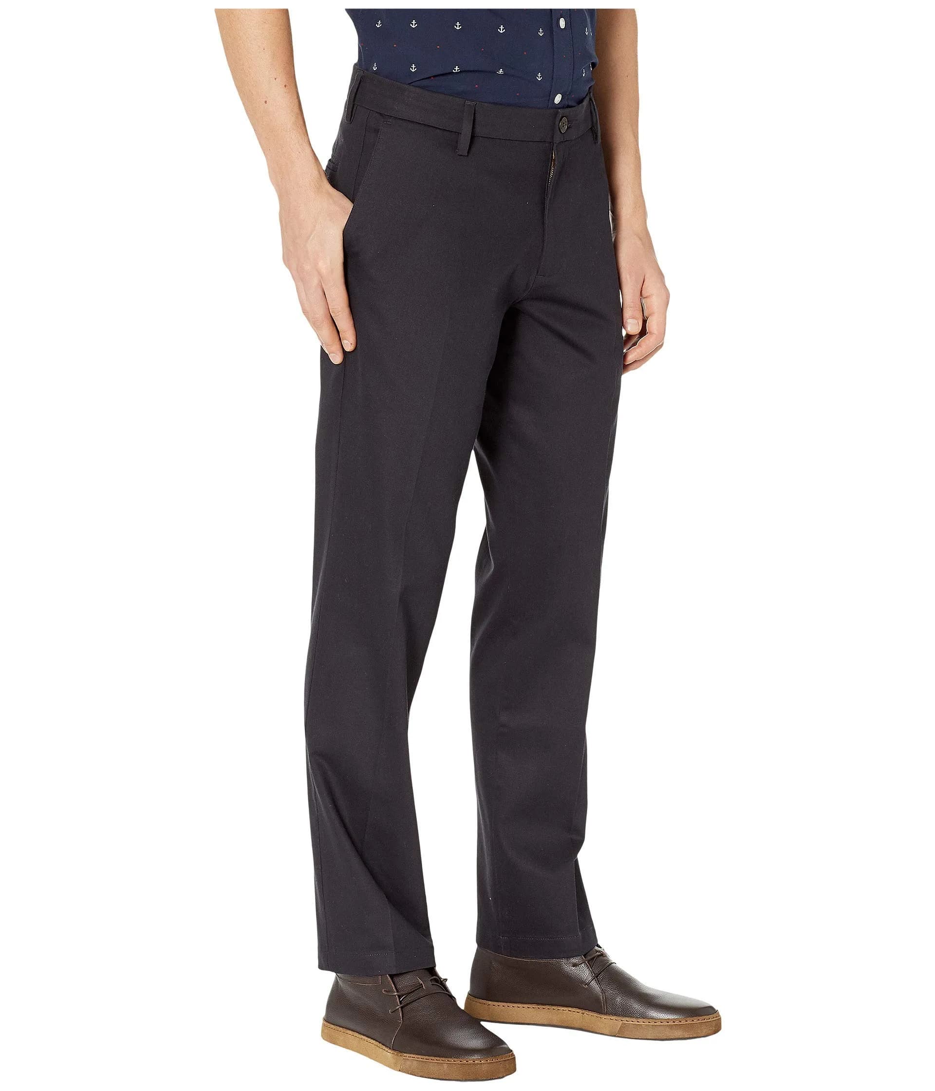 Dockers Men's Straight Fit Signature Lux Cotton Stretch Khaki Pant - Creased, Dockers Navy, 30W x 32L | Wrinkle-Free Business Casual thumbnail 4