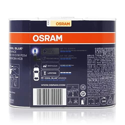 OSRAM Cool Blue Advance 9005 HB3 Halogen Headlight Bulbs 12V 60W 5000K (2-Pack, Cool White) thumbnail 6