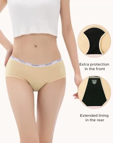 INNERSY Period Underwear for Teens Girls Cotton Leak-Proof Menstrual Panties 3-Pack (XL, 14-16 yrs) | Leakproof & Comfortable thumbnail 3