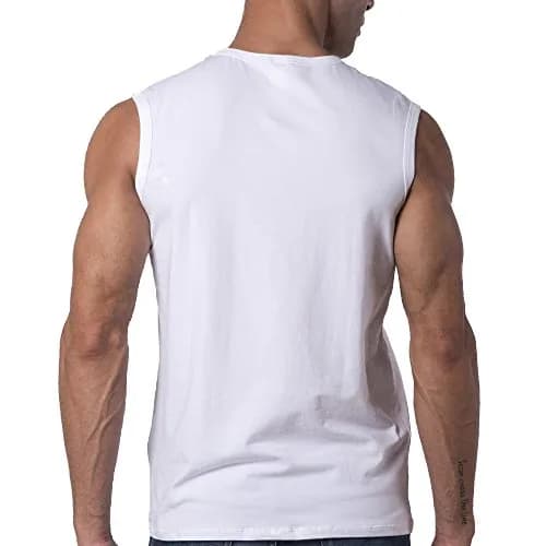 Y2Y2 Men's Sleeveless V-Neck T-Shirt, White, Big and Tall 2XL (50"-52") | Soft Cotton, Classic Fit, USA Size thumbnail 5