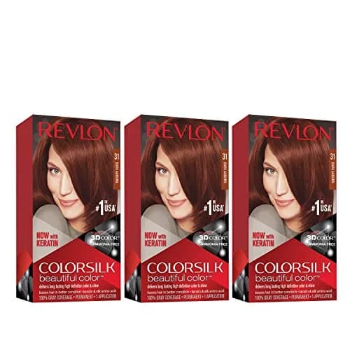 Revlon Colorsilk Permanent Hair Color 31 Dark Auburn 132ml (4.4 Oz) | 100% Gray Coverage Ammonia-Free thumbnail 1
