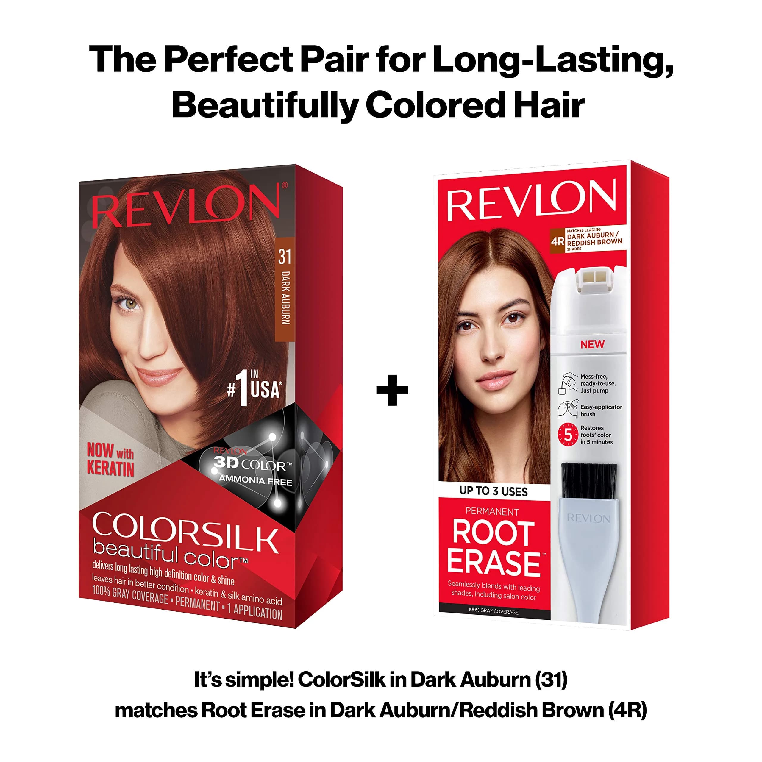 Revlon Colorsilk Permanent Hair Color 31 Dark Auburn 132ml (4.4 Oz) | 100% Gray Coverage Ammonia-Free - view 9