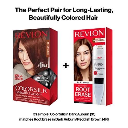 Revlon Colorsilk Permanent Hair Color 31 Dark Auburn 132ml (4.4 Oz) | 100% Gray Coverage Ammonia-Free thumbnail 9