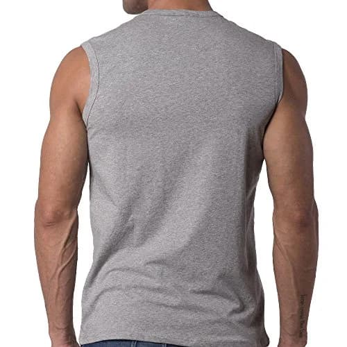 Y2Y2 Men's Sleeveless V-Neck T-Shirt, Gray, Big and Tall 3XL (54"-56") | Soft Cotton, Classic Fit thumbnail 4