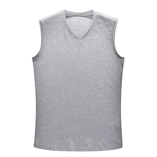 Y2Y2 Men's Sleeveless V-Neck T-Shirt, Gray, Big and Tall 3XL (54"-56") | Soft Cotton, Classic Fit thumbnail 5