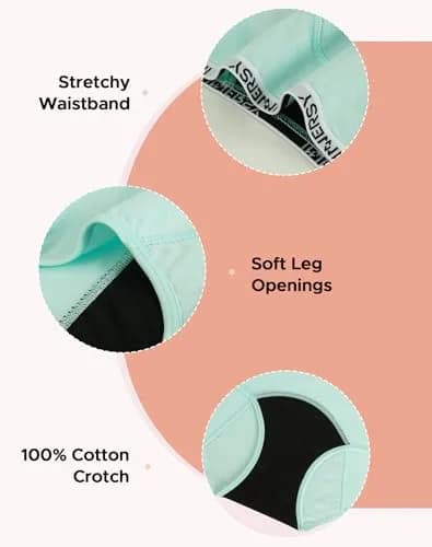 INNERSY Period Underwear for Teens Girls Cotton Leak-Proof Menstrual Panties 3-Pack (10-12 yrs) | Light Flow Leakproof Comfort thumbnail 6