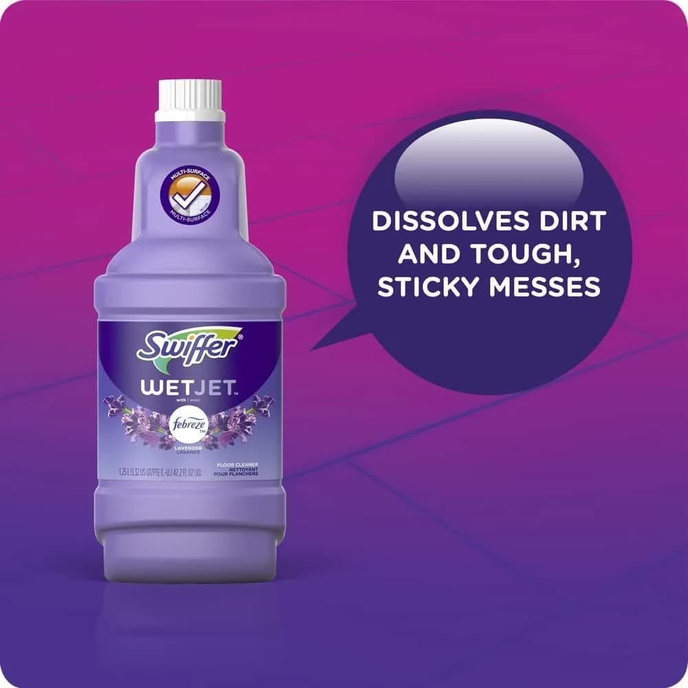 Swiffer Floor Cleaner Solution Refill, Lavender, 42.2 Fl Oz, Pack of 4 thumbnail 5