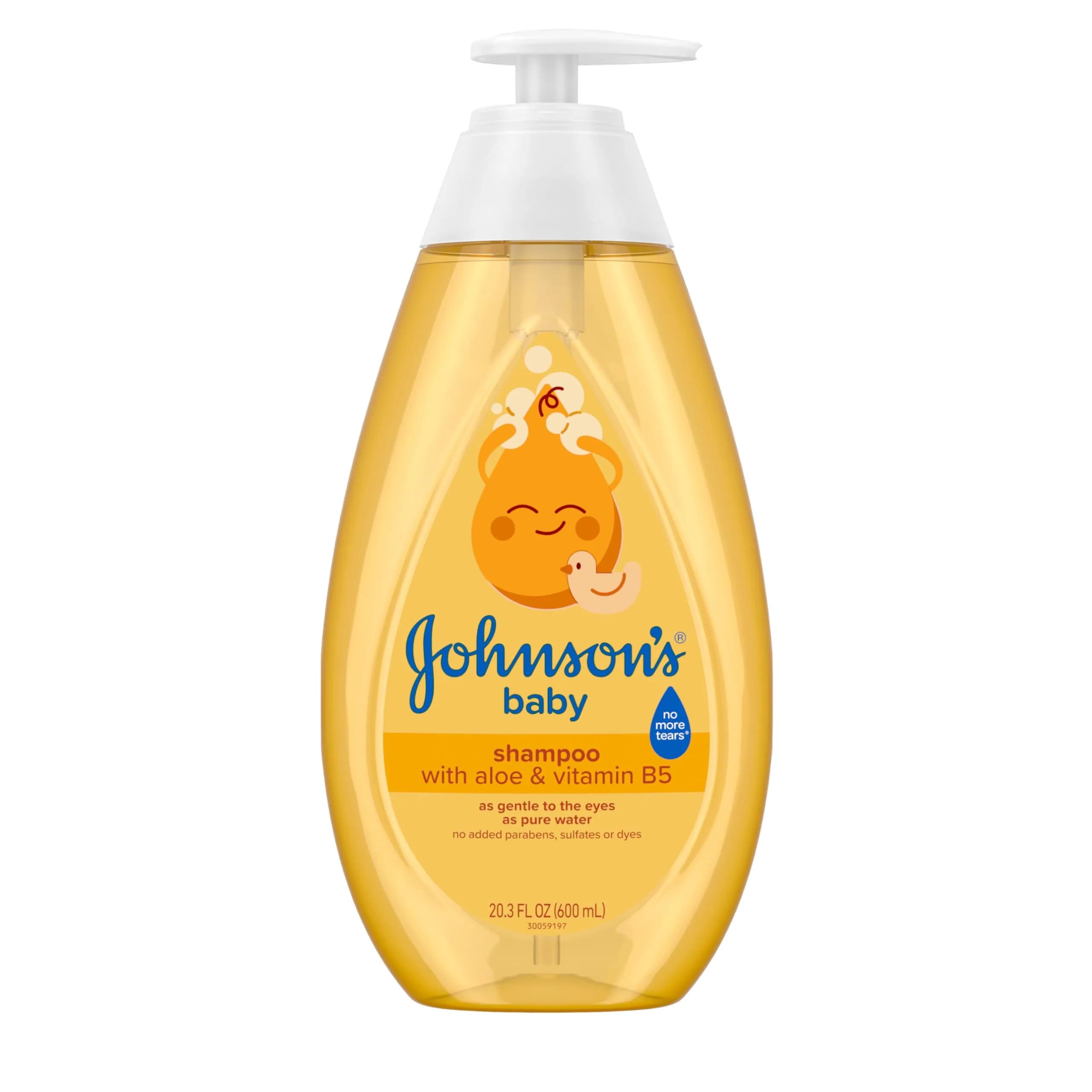 Johnson's Baby Shampoo with Aloe Vera & Vitamin B5, Tear-Free, 600ml (20.3 fl. oz) | Hypoallergenic & pH Balanced for Newborns — 20.3 Fl Oz