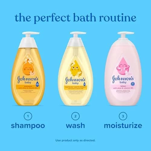 Johnson's Baby Shampoo with Aloe Vera & Vitamin B5, Tear-Free, 600ml (20.3 fl. oz) | Hypoallergenic & pH Balanced for Newborns thumbnail 7