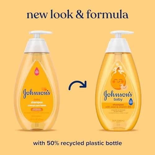 Johnson's Baby Shampoo with Aloe Vera & Vitamin B5, Tear-Free, 600ml (20.3 fl. oz) | Hypoallergenic & pH Balanced for Newborns thumbnail 2