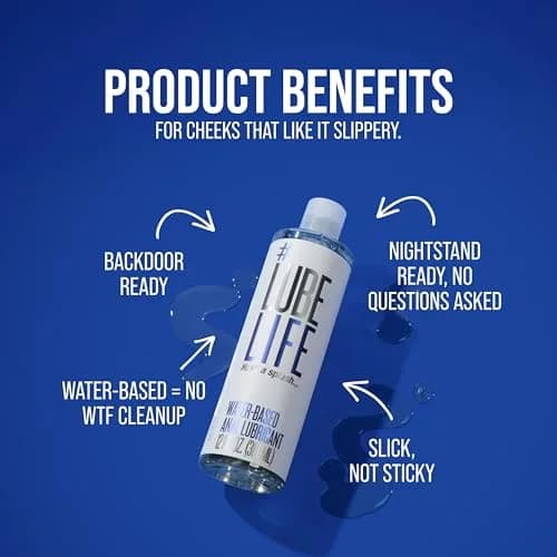 LubeLife Water-Based Anal Lube 360ml (12 Fl Oz) | Silky Smooth Glide for Intimacy thumbnail 5