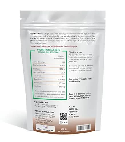 Holy Natural Fig Powder - 500 Gm (17.63 Oz) | Natural Dried Fruit Powder thumbnail 2
