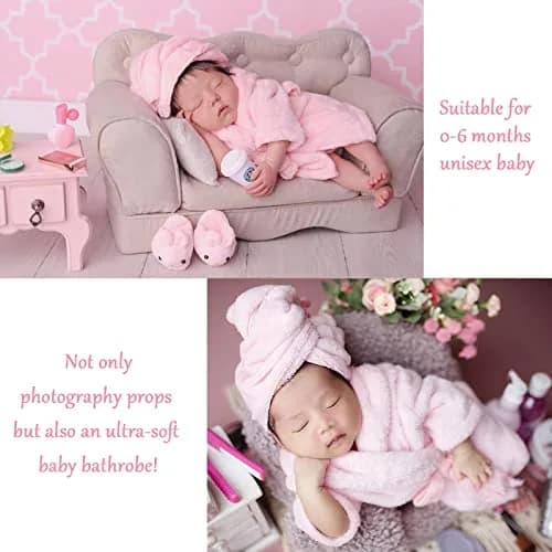 M&G House Newborn Photography Props Baby Bathrobe Costume Set 0-6 Months | Soft Crochet Cotton thumbnail 6