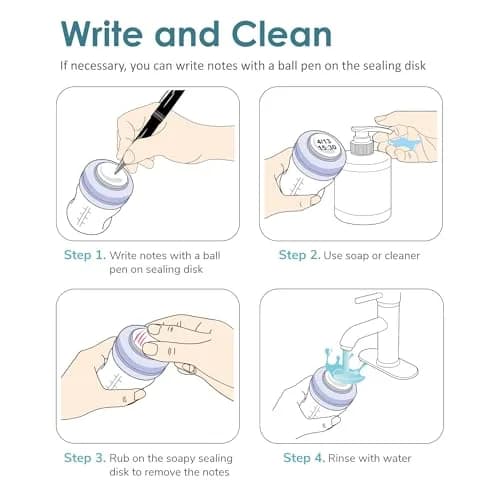 Maymom Screw Lids Aka Travel Caps with Rewritable Sealing Disc for Avent Bottles, 6pcs Blue | Leak-Resistant & Dishwasher Safe thumbnail 9