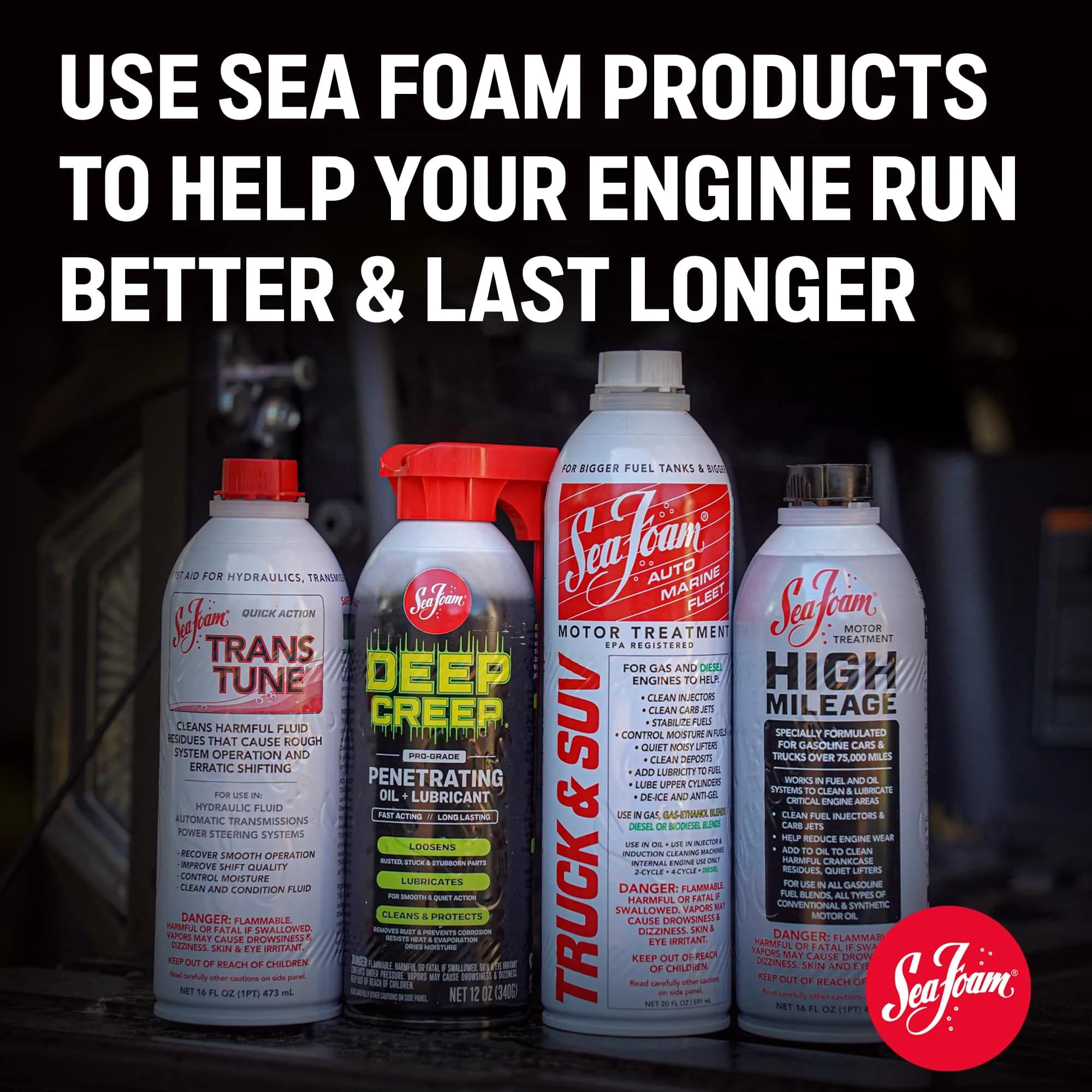 Sea Foam Motor Treatment 2 x 16 fl oz (32 fl oz Total) | Fuel System Cleaner, Stabilizer & Oil Treatment for Gas & Diesel Engines - view 9