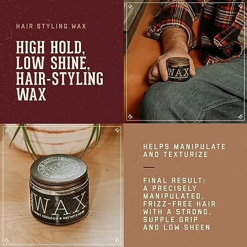 18.21 Man Made Original Hair Styling Wax 56.7g (2 oz) | High Hold, Low Shine, Sweet Tobacco Scent thumbnail 2