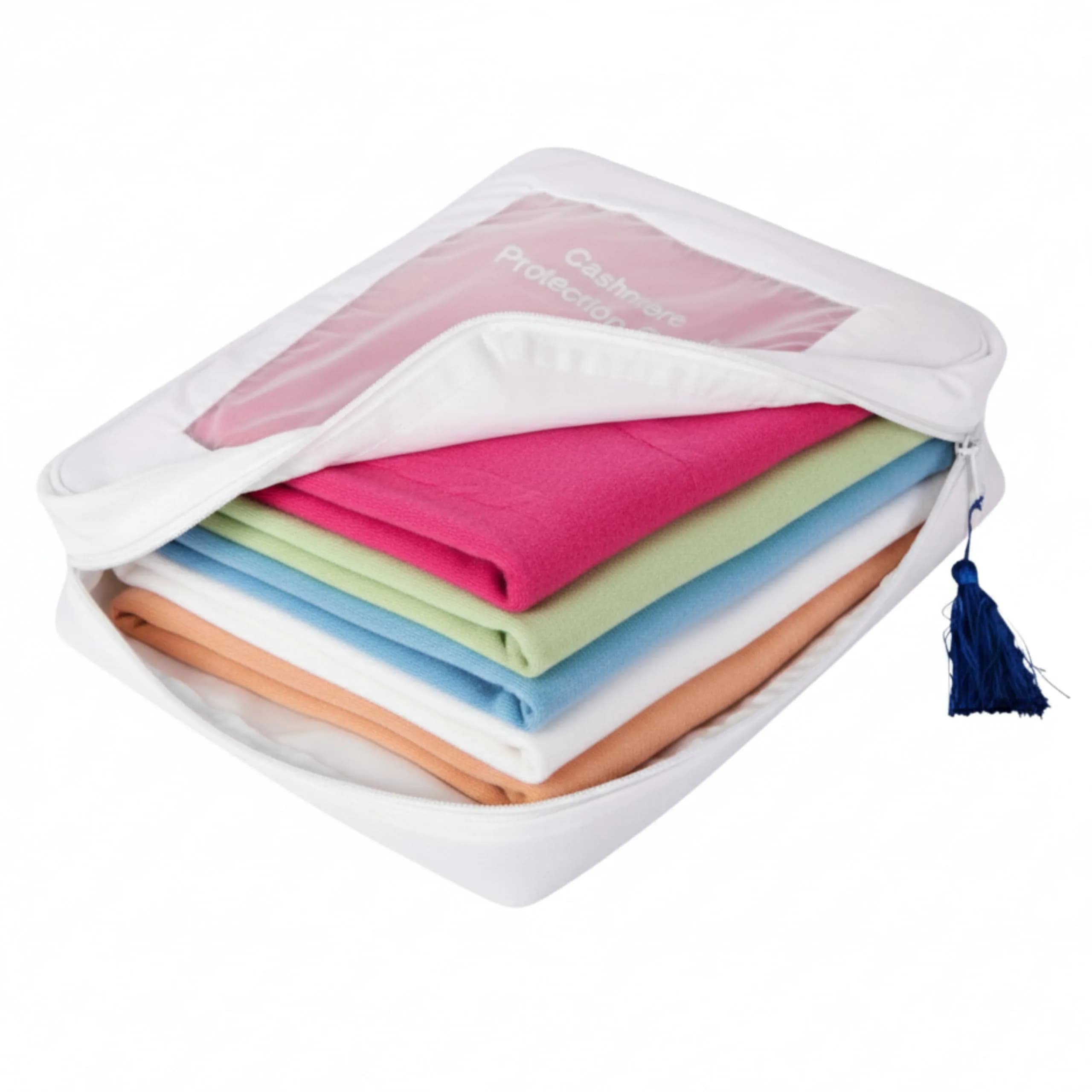 The Cashmere Choice 5 Pack Cashmere Storage Bags 16x12x4 in | Breathable Cotton Sweater Pouches - main product image