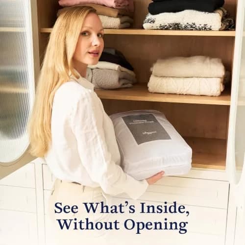 The Cashmere Choice 5 Pack Cashmere Storage Bags 16x12x4 in | Breathable Cotton Sweater Pouches thumbnail 4