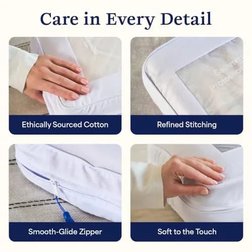 The Cashmere Choice 5 Pack Cashmere Storage Bags 16x12x4 in | Breathable Cotton Sweater Pouches thumbnail 6