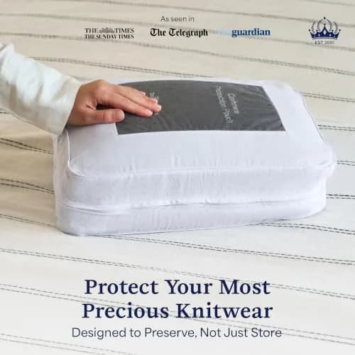 The Cashmere Choice 5 Pack Cashmere Storage Bags 16x12x4 in | Breathable Cotton Sweater Pouches thumbnail 2